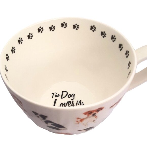 The Dog Loves Me Best 20 oz Coffee Mug Portobello By Design Bone China England - Picture 7 of 9